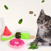 Reheyre macska macskamenta játék vicces interaktív plüss fánk görögdinnye jég-lolly kisállat cica macska rágó játék