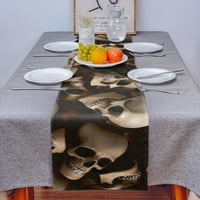 Koponya Retro Halloween Asztali Futó Luxus Otthoni Étkezőasztal Dohányzóasztal Ünnep Esküvői Dekoráció Fél Vacsoraasztal