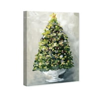 Wynwood Studio Holiday és szezonális fali művészet vászon nyomatok 'Karácsonyfa 1' ünnepek - zöld, fehér