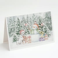 Dalmát kiskutya karácsonyi ajándékokkal üdvözlőlapok és borítékok