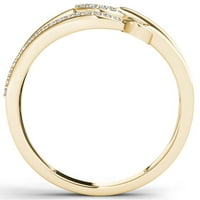 1 8ct TW Diamond 10K sárga arany egymásra rakott hurok divatgyűrű