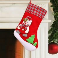 Karácsonyi zokni három méretben nagy zokni klasszikus Bivaly kockás kandalló lógó zokni hópehely Santa hóember dísz