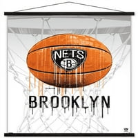 Brooklyn Nets - Drip kosárlabda fali poszter fa mágneses kerettel, 22.375 34