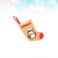 Karácsonyi lógó zokni Karácsonyi Harisnya Xmas ajándék táska kis pingvin Treat Candy Bag karácsonyfa lógó medál
