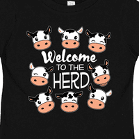 Inktastic Üdvözöljük az állományban Aranyos Fekete-fehér Holstein tehenek ajándék kisgyermek fiú vagy kisgyermek lány
