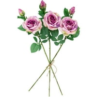 A lila valódi érintésű mesterséges rózsa szárak 26