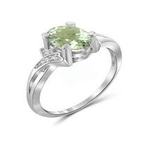 JewelersClub zöld ametiszt gyűrűs születési kövek ékszerek - 1. karátos zöld ametiszt sterling ezüst gyűrűs ékszerek