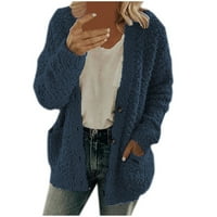 Floleo Női felsők kabátok Clearance Őszi Téli Női Alkalmi Plusz méretű plüss pulóver zsebek felsőruházat gombok kardigán