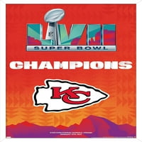 Kansas City Chiefs-Super Bowl LVII csapat logó fali poszter, 14.725 22.375 keretes
