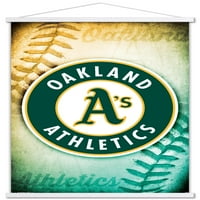 Oakland Athletics - Logo fali poszter fa mágneses kerettel, 22.375 34