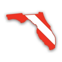 Florida állam alakú búvár Le zászló matrica matrica-öntapadó vinil-időjárásálló-Made in USA-scuba flag diving dive