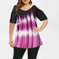 TKing Divat Női divat Trend Kerek nyakú ingek nyomtatási felsők Plusz méretű Női Trend felsők-Rózsaszín XXXL M