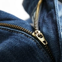 Férfi nadrág férfi csúcskategóriás szakadt személyiség álcázás varrás Trend farmer rövidnadrág kék XXXXXL 40