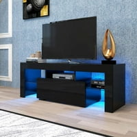 TV állvány LED RGB lámpákkal síkképernyős TV szekrény fekete