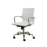 Devon és Claire Grayson ezüst kivitelű bőr irodai szék, fehér