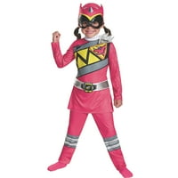 Álcázza a kisgyermek lányok Klasszikus Power Rangers Dino Charge rózsaszín Ranger jelmezét-3T-4T