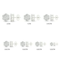 Imperial 1Ct TDW Diamond Composite 10K Fehér Arany Virág Burst fülbevalók