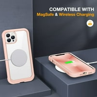 Üveg iPhone Pro tok, frissítés teljes test tiszta lökhárító tok beépített 9h Edzett üveg képernyővédő iPhone Pro, Rózsaszín