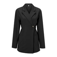 Entyinea Túlméretezett alkalmi blézerek nőknek hosszú ujjú szilárd irodai kabát kardigánok öltöny kabát hosszú felsőruházat