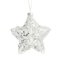 Zuhanyfüggöny 3in 3.5 in Karácsonyi dekoráció átlátszó üveggolyó téglával berakva karácsonyi labda fehér hóember Pentagramok