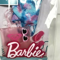 ​Barbie baba ruhák ihlette Roxy, teljes megjelenés kiegészítőkkel, trópusi Roxy fürdőruha, Roxy Bag & Flip-Flops, Ajándék