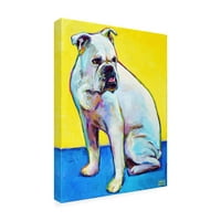 Robert Phelps Art 'Bulldog on Yellow' Canvas Art