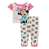 Minnie Mouse Kisgyermek Lányok Pamut Pizsama, 2 Részes Készlet
