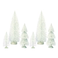 Ünnepi idő fehér fa asztali karácsonyi dekoráció, több méretű, 6-os készlet