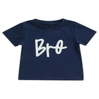 Kisgyermek kislány fiú póló testvér testvér megfelelő ingek gyerekek Rövid ujjú felsők nyári ruhák kék tesó 1 éves