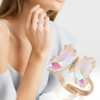 Gyűrű a női pillangó gyűrű, gradiens drágakő gyűrű, gradiens pillangó gyűrű, állítható gyűrű, új kreatív gyűrű, halmozott