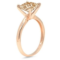 3.0 ct hercegnő vágott pezsgő szimulált gyémánt 18K rózsa arany évforduló eljegyzési gyűrű mérete 5.75