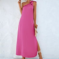 Finelylove Maxi ruhák Cami Ruha Női Ing ruha rendszeres Ujjatlan szilárd Rózsaszín XL