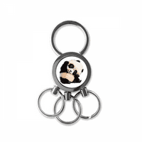 Kína Panda Kölykök Trottie Szép Baba Rozsdamentes Acél Fém Kulcstartó Lánc Gyűrű Kulcstartó