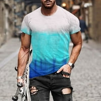 Odeerbi nyári grafikus pólók Férfi divat 3D nyomtatási minta felsők rövid ujjú Kerek nyakú blúz kék