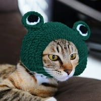 Walbest Pet Jelmez kalap Cosplay sapka, macska kutya kalapok kézzel kötött gyapjú fonal aranyos rajzfilm béka kalap