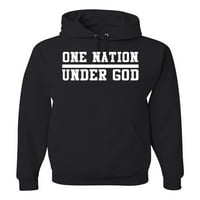Vad Bobby egy nemzet Isten alatt inspiráló keresztény Unise grafikus kapucnis pulóver, fekete, XX-nagy