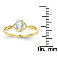 Primal Gold Karat sárga arany akvamarin születési gyűrű