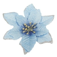 Karácsonyfa dekoratív hamis virág mesterséges csillogó virág fej karácsonyi dekoráció - kék