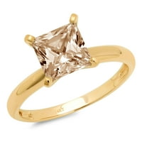 3ct hercegnő vágott pezsgő szimulált gyémánt 18K sárga arany évforduló eljegyzési gyűrű mérete 6