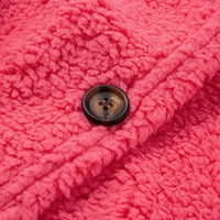 Shiusina kardigán forwomen Nők Alkalmi Plusz méretű plüss pulóver zsebek felsőruházat gombok kardigán kabát Rózsaszín
