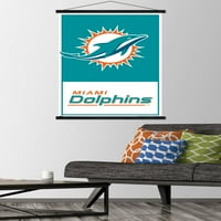 Miami Dolphins - Logo fali poszter fa mágneses kerettel, 22.375 34