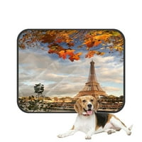 Eiffel-Torony Őszi Levelek Párizsban Franciaország Kisállat Kutya Macska Ágy Pisilni Párna Mat Párna Bili Dogsblankets