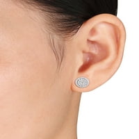 Miabella Carat T.W. Diamond 14KT fehérarany klaszter fülbevalók