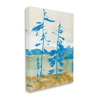 Stupell Industries modern kék fák tájfestés galéria csomagolt vászon nyomtatott fali művészet, Jacob Green tervezése