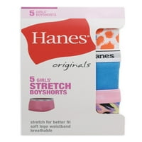 Hanes Girls ' Originals Pamut Stretch Boyshort, 5-Csomag, 6-16-Os Méretek