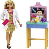 Barbie karrier gyermekorvos Playset szőke divat baba, kis baba, bútorok és Kiegészítők