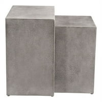 HomeRoots Bútor Oldalsó Asztalok Cement-Poli-Cement