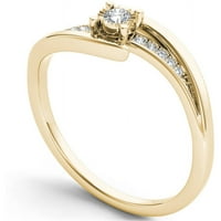 Carat T.W. Gyémánt keresztelő szár klaszter 10KT sárga arany eljegyzési gyűrű