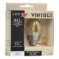 Sylvania Vintage LED izzó, 40W egyenértékű, B kandeláber alap, meleg fehér
