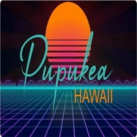 Pupukea Hawaii Vinyl Matrica Stiker Retro Neon Design
